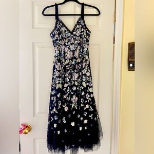 Needle & Thread wild flower black sequin midi dress